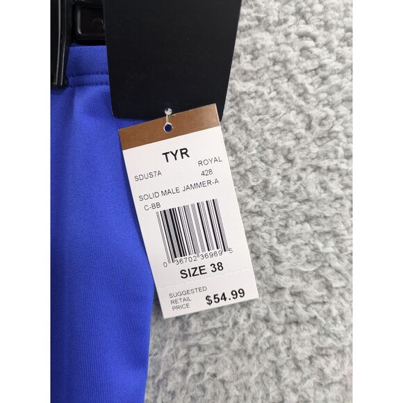 *NWT* TYR Men's size 38 Durafast Elite Jammers Competitive Swimsuit Royal Blue - Picture 12 of 12